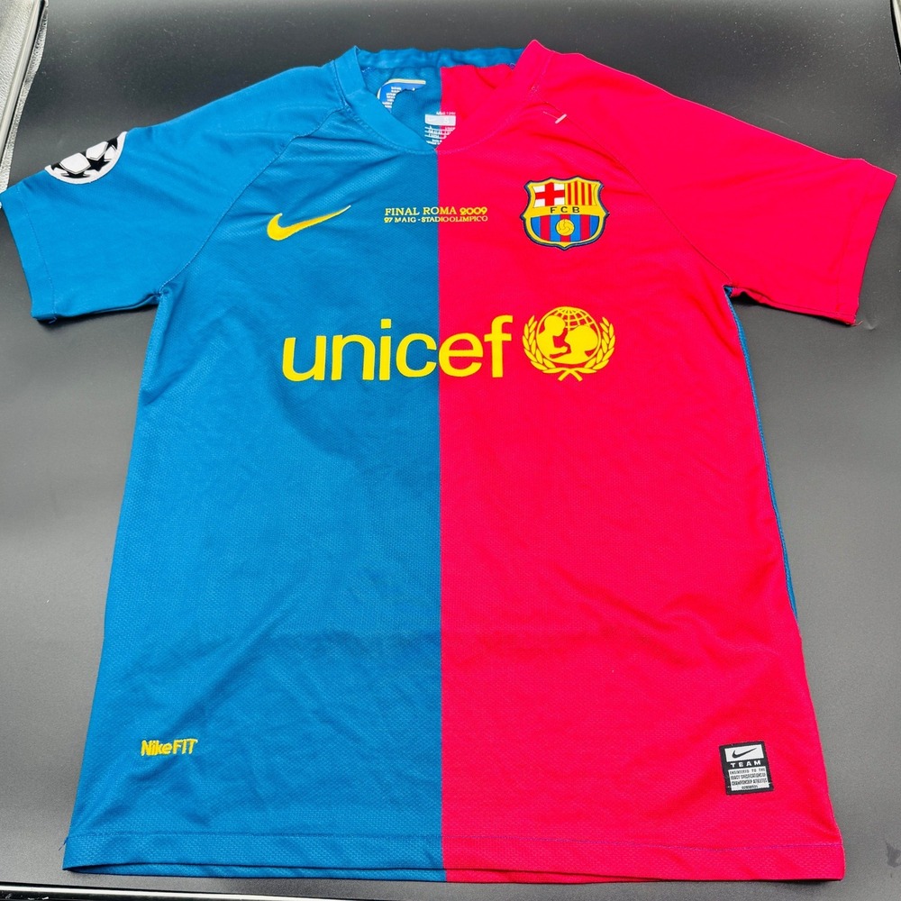 Nike FC Barcelona Jersey Mens Small Blue Red Messi 10 Final Roma 2009